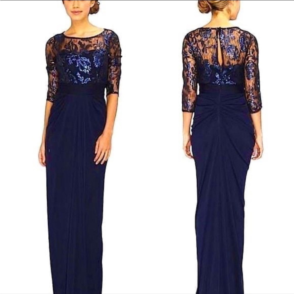 Brand new Adrianna Papell Embroidered Sequin Bodice dress Sz 12